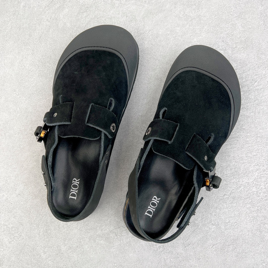 Birkenstock Dior迪奥 Tokio 勃肯 小牛皮 圆头 时尚凉拖 黑色 3SA116ZSD_H900