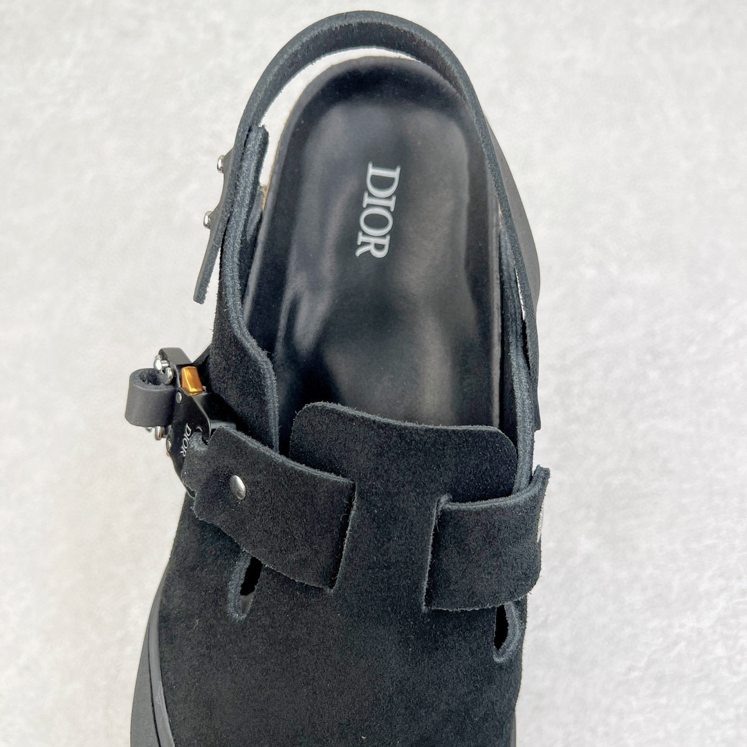 Birkenstock Dior迪奥 Tokio 勃肯 小牛皮 圆头 时尚凉拖 黑色 3SA116ZSD_H900