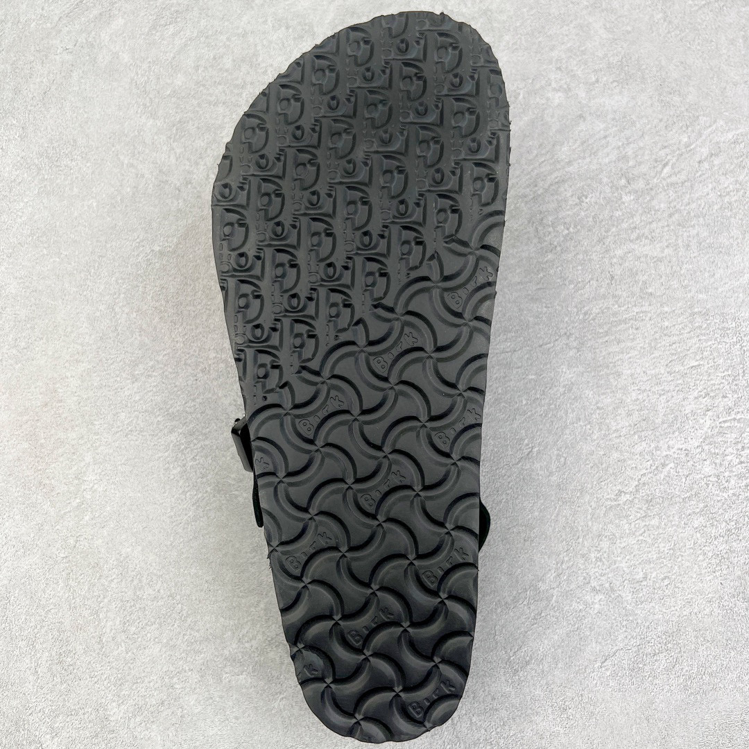 Birkenstock Dior迪奥 Tokio 勃肯 小牛皮 圆头 时尚凉拖 黑色 3SA116ZSD_H900