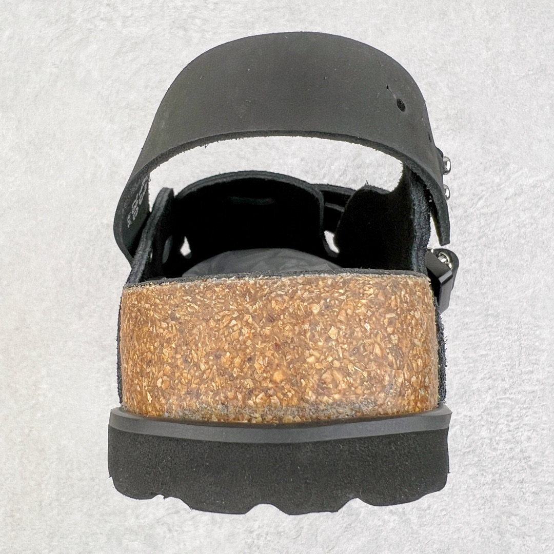 Birkenstock Dior迪奥 Tokio 勃肯 小牛皮 圆头 时尚凉拖 黑色 3SA116ZSD_H900