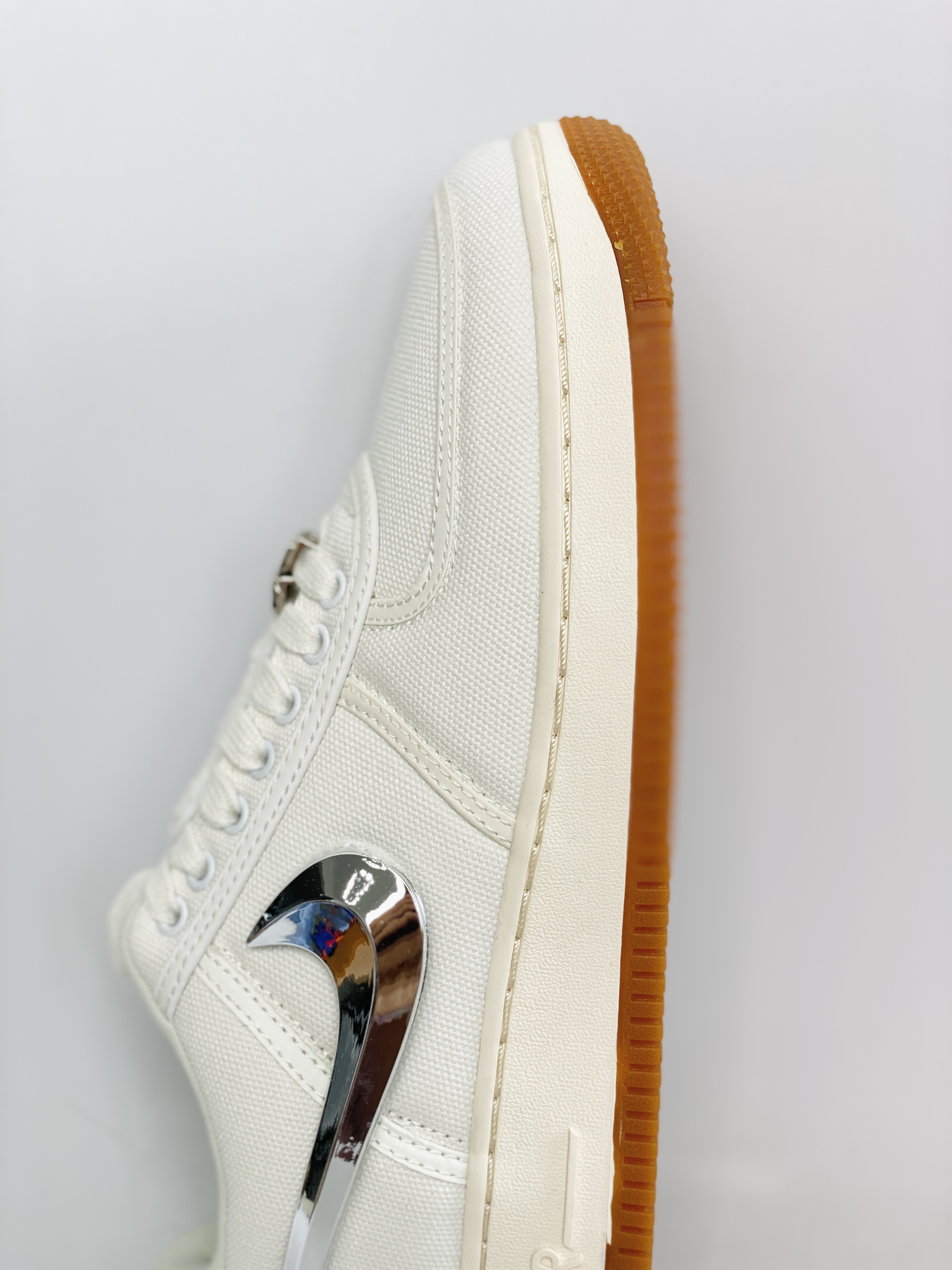 Travis Scott Nike  Force 1 Low Sail 換鉤  低筒 反光 休闲鞋 板鞋 男鞋 女鞋 米白色 AQ4211-101