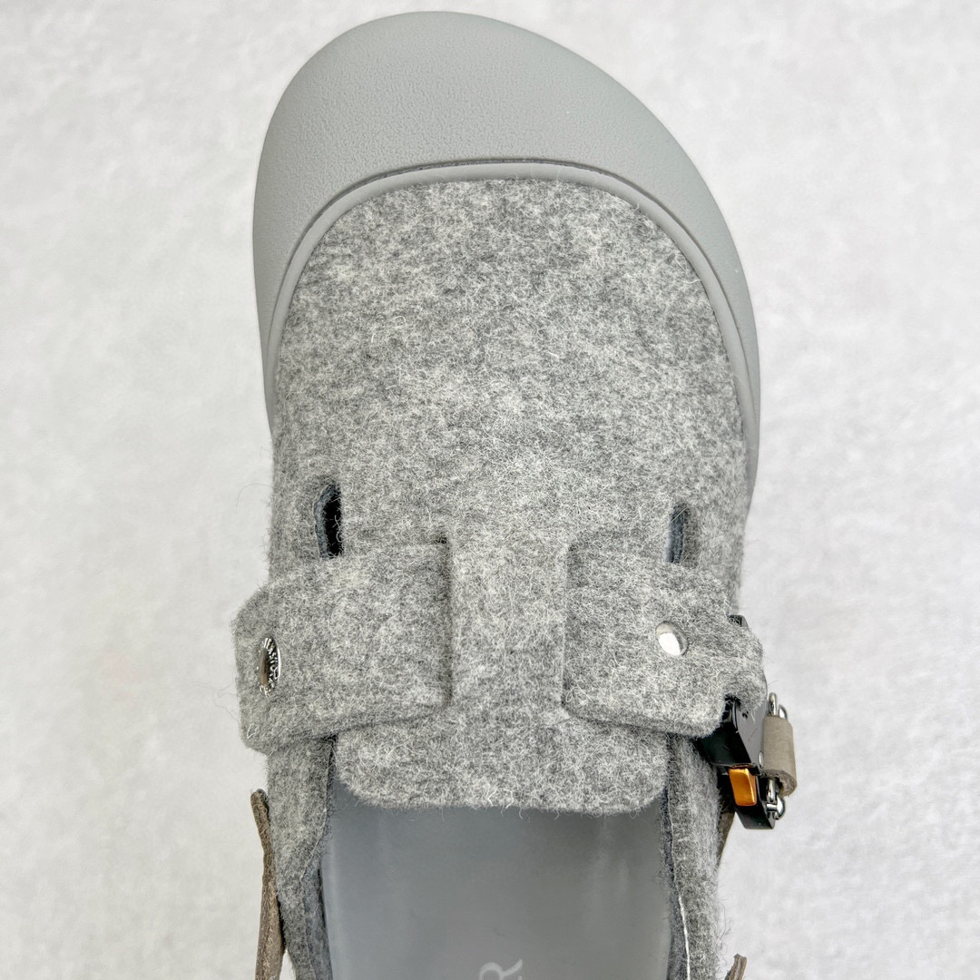 Birkenstock Dior迪奥 Tokio 勃肯 小牛皮 圆头 时尚凉拖 灰色 3SA116ZSC-H800