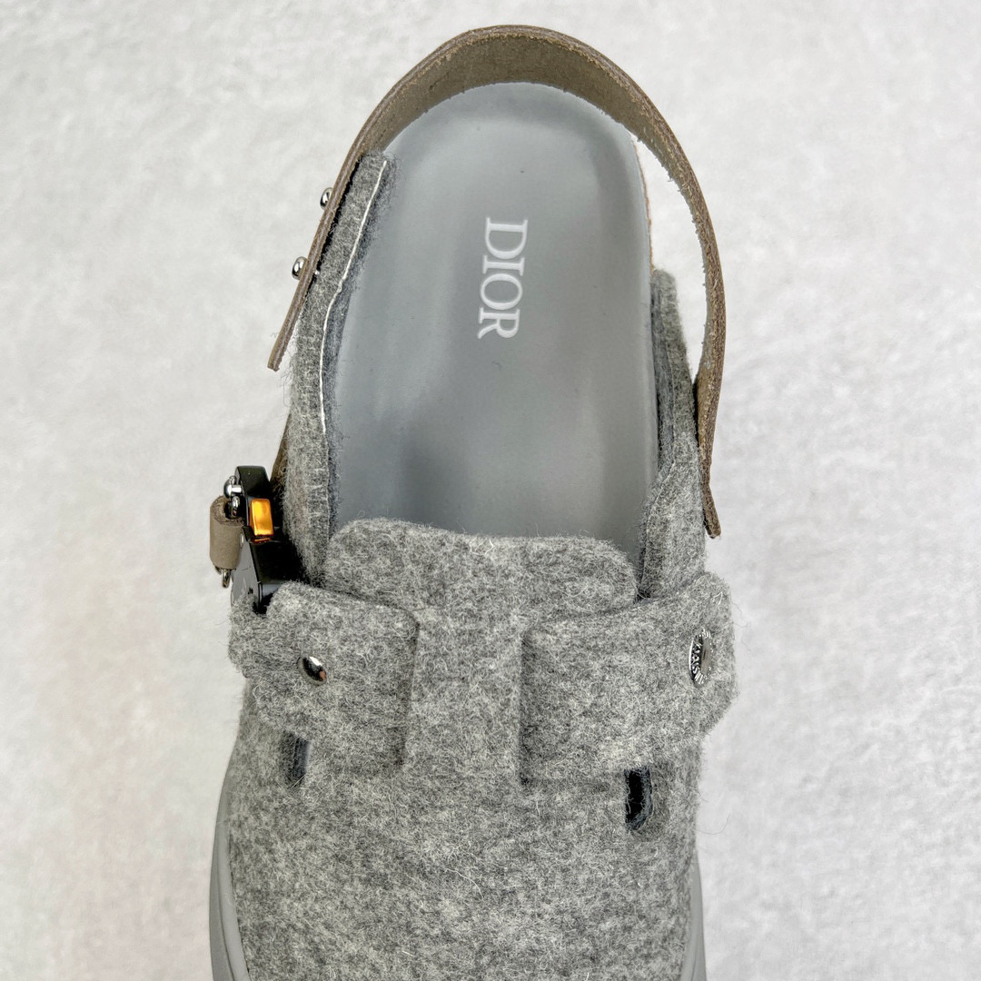 Birkenstock Dior迪奥 Tokio 勃肯 小牛皮 圆头 时尚凉拖 灰色 3SA116ZSC-H800