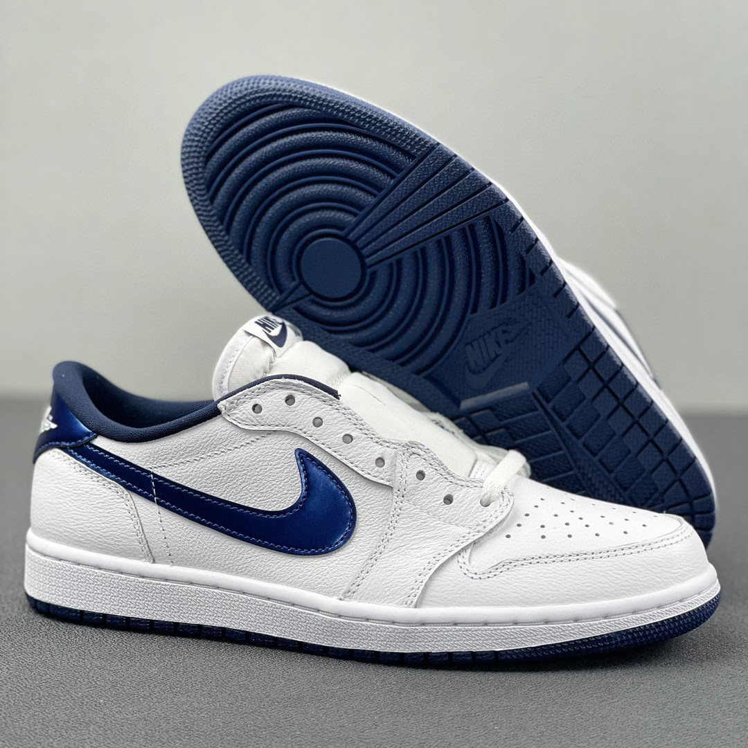 Air Jordan 1 Low OG AJ1 Metallic  低筒 板鞋 轻便休闲鞋 男鞋 波鞋 复古篮球鞋 白蓝 705329-106