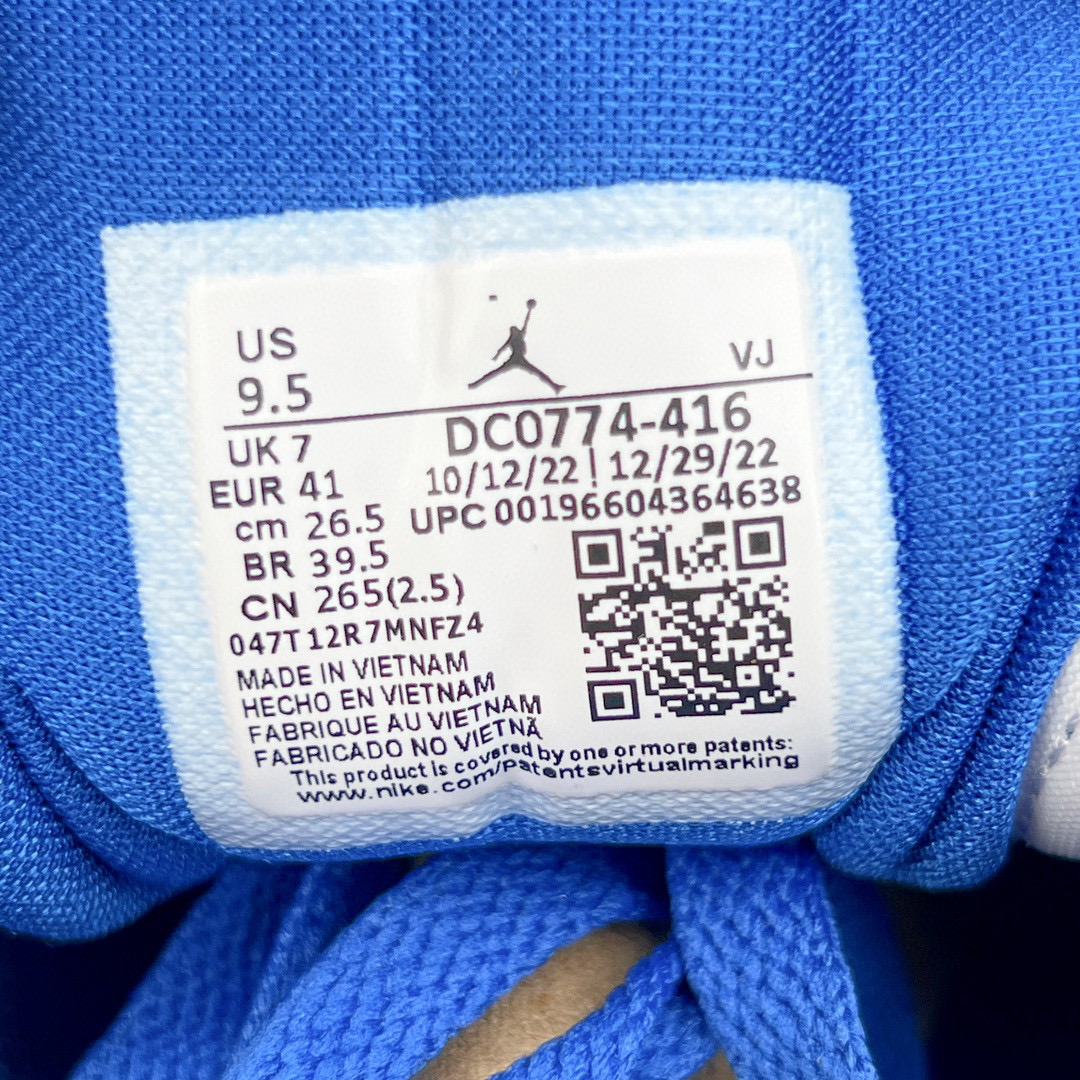 Air Jordan 1  Low AJ1 蓝红白 低筒 复古 轻便 板鞋 休闲鞋 波鞋 男鞋 女鞋 DC0774-416