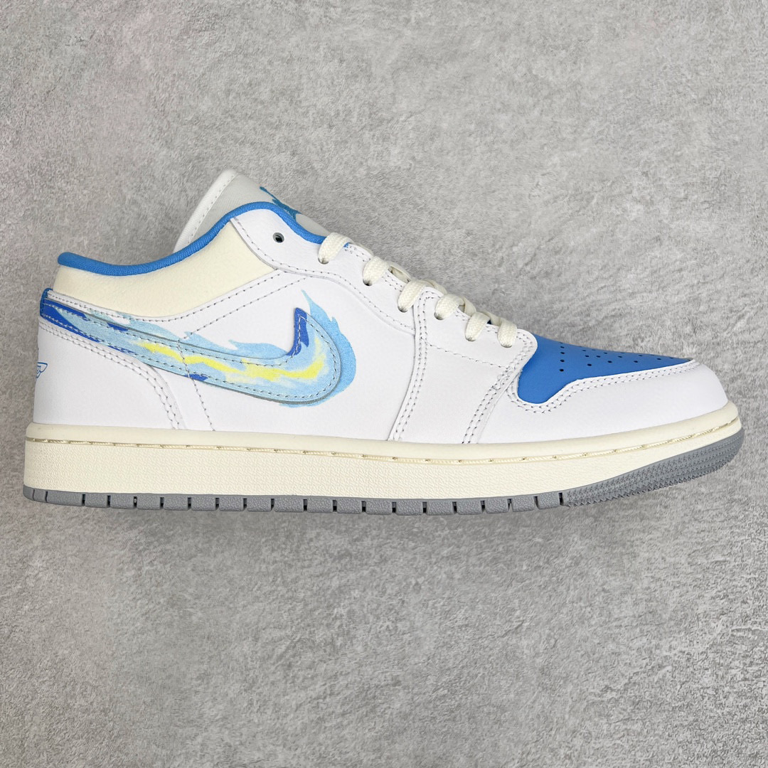  Air Jordan 1  Low AJ1 白蓝涂鸦  低筒 复古 轻便 板鞋 休闲鞋 波鞋 男鞋 女鞋FJ7219-441