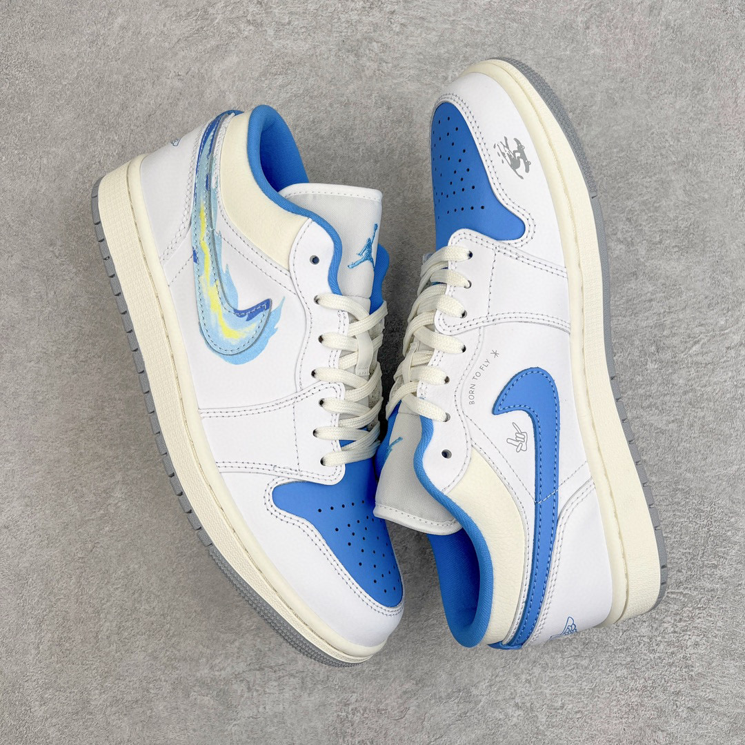  Air Jordan 1  Low AJ1 白蓝涂鸦  低筒 复古 轻便 板鞋 休闲鞋 波鞋 男鞋 女鞋FJ7219-441