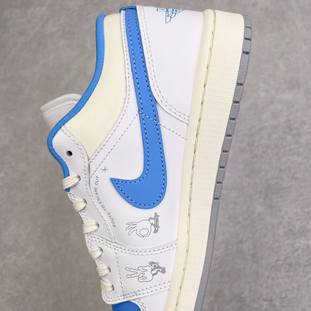 Air Jordan 1  Low AJ1 白蓝涂鸦  低筒 复古 轻便 板鞋 休闲鞋 波鞋 男鞋 女鞋FJ7219-441