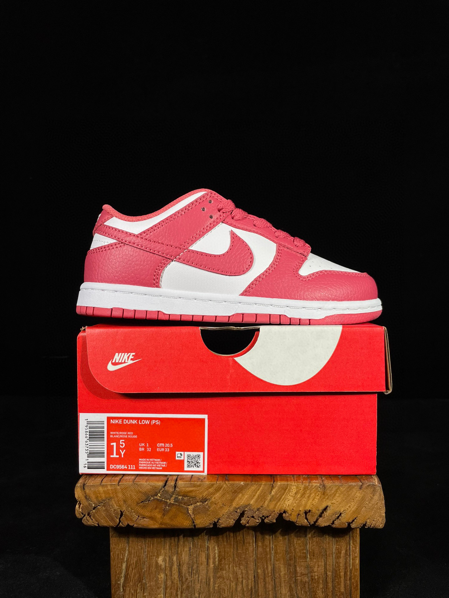 童鞋 Dunk Low Gypsy Rose 复古休闲 板鞋 中童鞋 荔枝红 DC9564-111