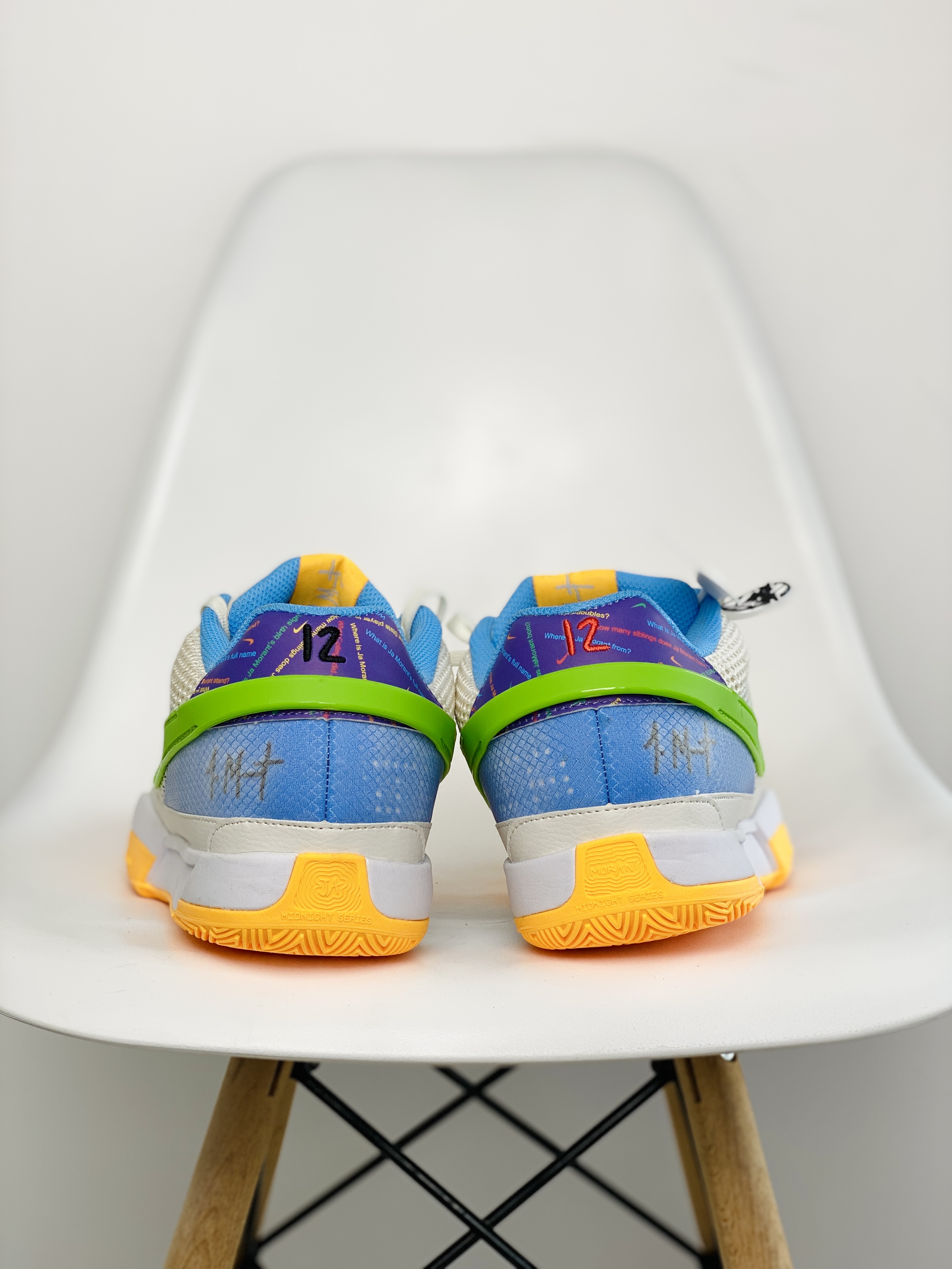 滅世 莫兰特 1代  Nike Zoom JA1   Trivia 低筒 前後氣墊 耐磨透氣 實戰籃球鞋 波鞋 球鞋 男鞋 波鞋 灰蓝橙 DRR8786-001