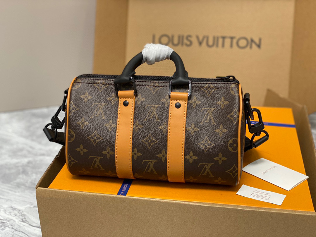 LOUIS VUITTON keepall 25  可调节肩带 斜挎包 单肩包 手提包 橙色 m46687