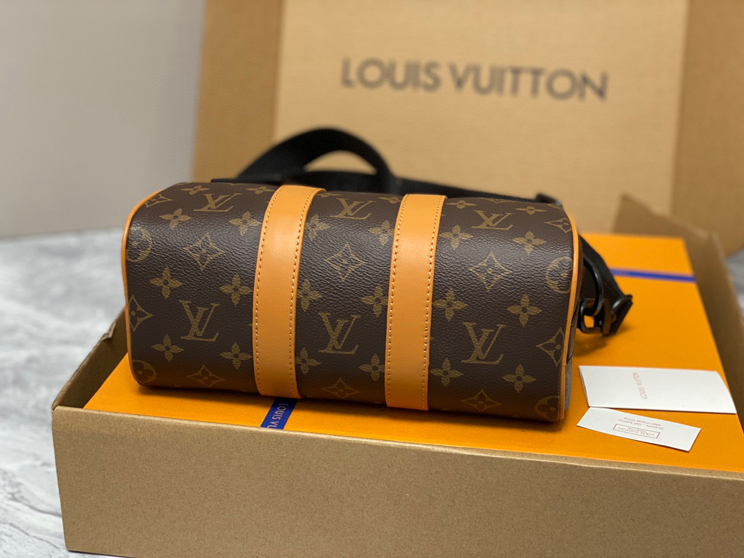 LOUIS VUITTON keepall 25  可调节肩带 斜挎包 单肩包 手提包 橙色 m46687