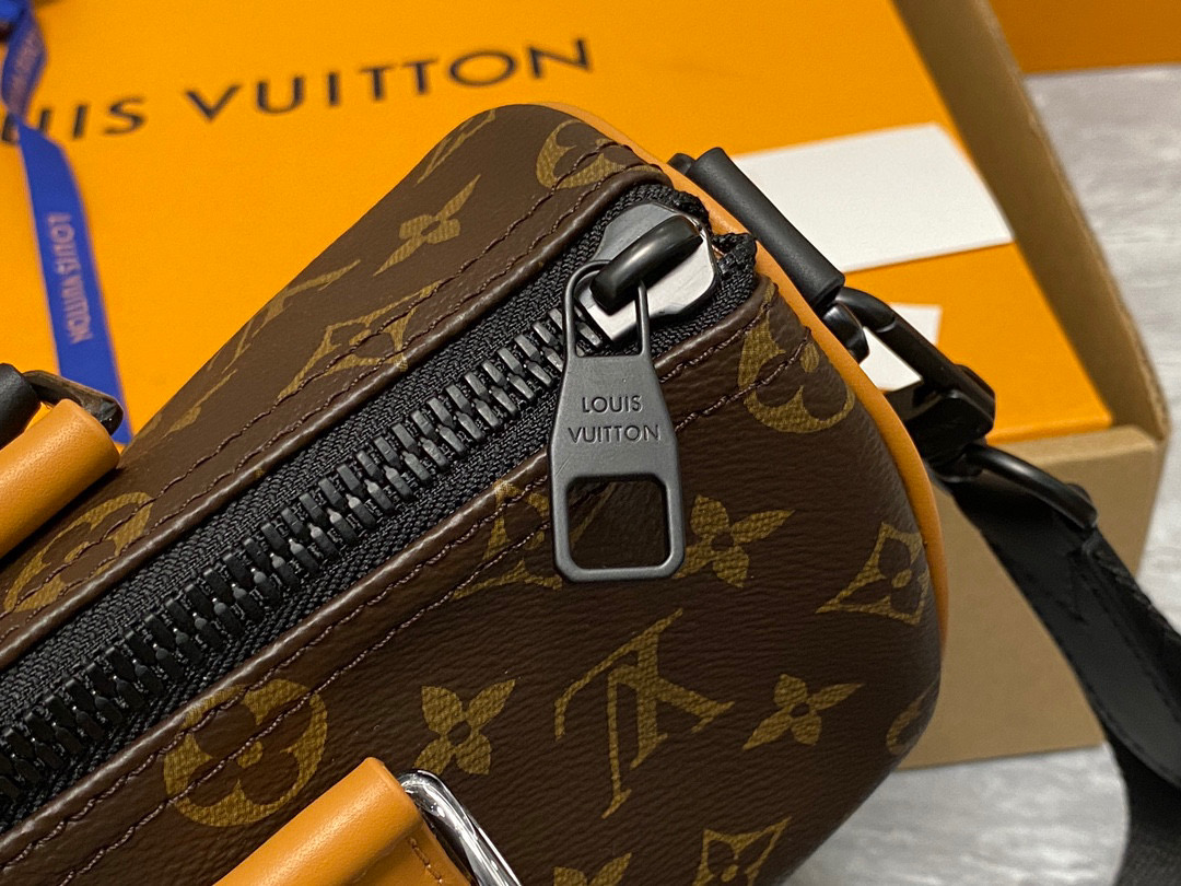 LOUIS VUITTON keepall 25  可调节肩带 斜挎包 单肩包 手提包 橙色 m46687