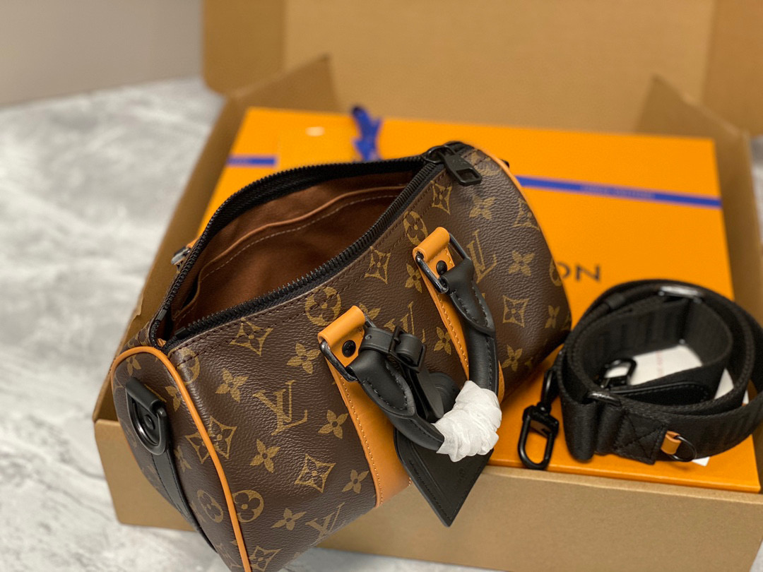 LOUIS VUITTON keepall 25  可调节肩带 斜挎包 单肩包 手提包 橙色 m46687