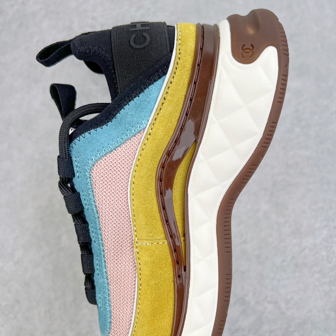 CHANEL 香奈儿 黄淡蓝 绒面 小牛皮 低筒 运动鞋 休闲鞋 跑步鞋 女鞋 G39070 Y55826 K4286