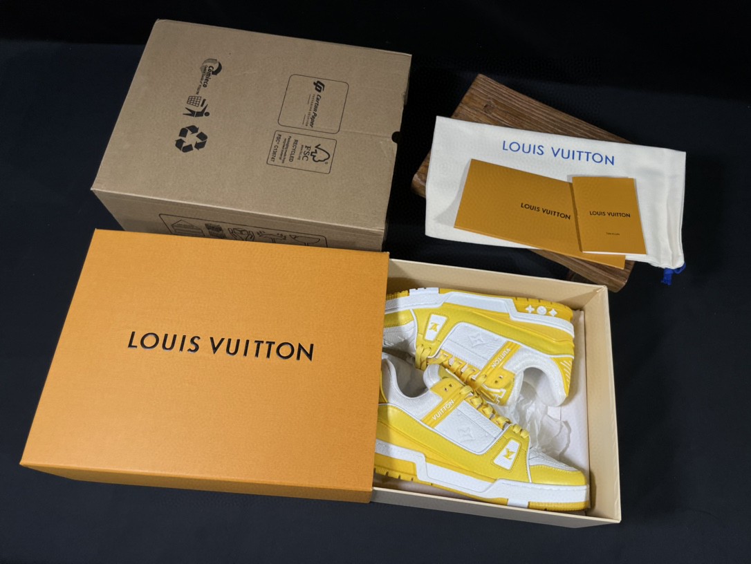Louis Vuitton 路易威登 Trainer 白黄 低筒 休闲鞋 板鞋 运动鞋 男鞋 女鞋 