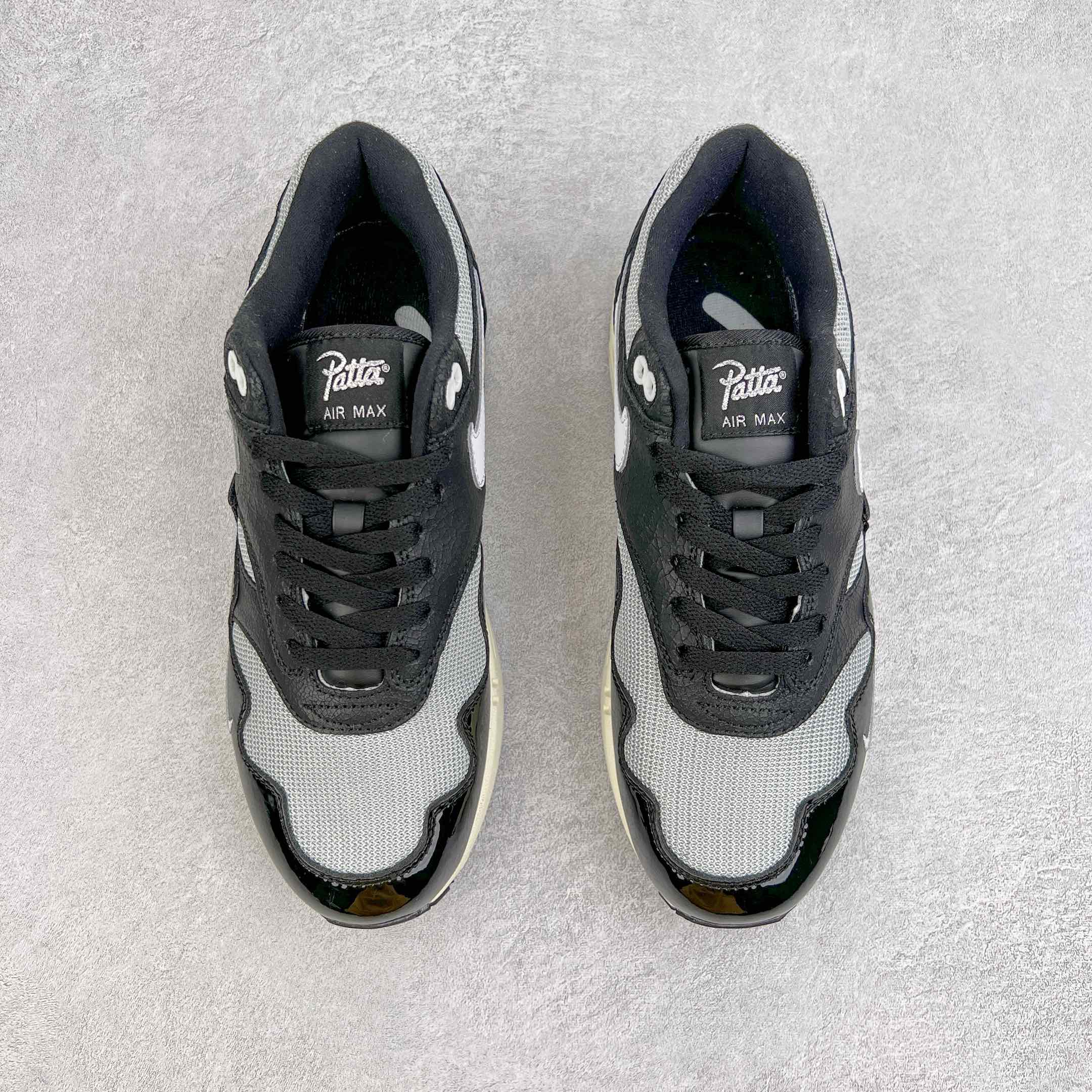 Patta Air Max 1 黑灰色 波浪纹 低筒 减震运动鞋 休闲鞋 板鞋 男鞋 女鞋 