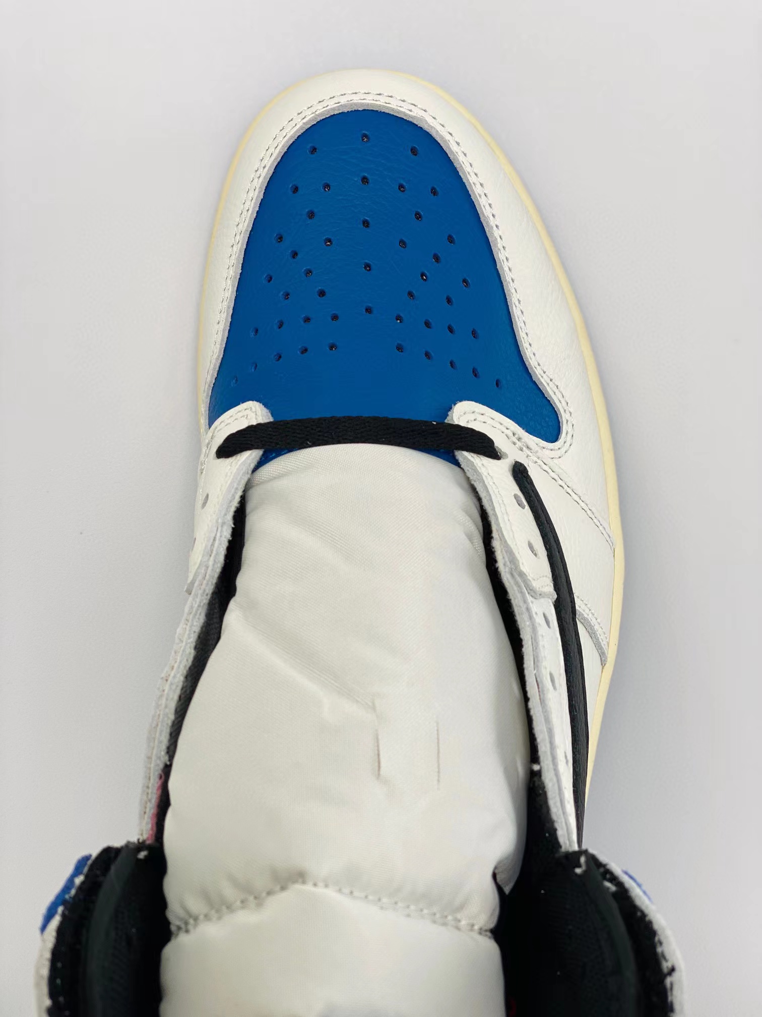 Travis Scott Fragment Design Air Jordan 1 AJ1 Retro OG SP Military Blue 闪电 倒钩 藤原浩 三方联名高筒 休闲鞋 女鞋 男鞋 板鞋 DH3227-105