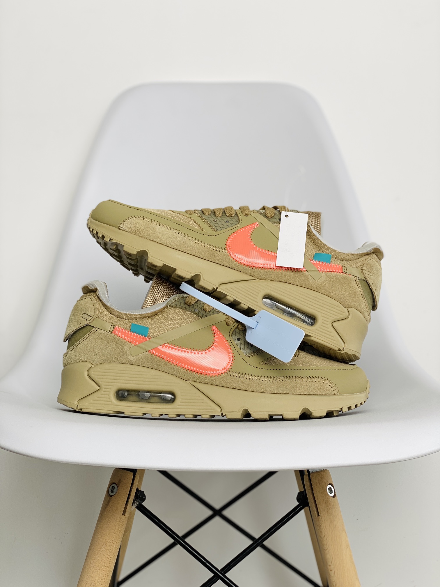 OFF-WHITE Air Max 90 THE TEN 沙漠黄 联名 低筒 气垫缓震复古 跑鞋 休闲鞋 板鞋 男鞋 女鞋 AA7293-200