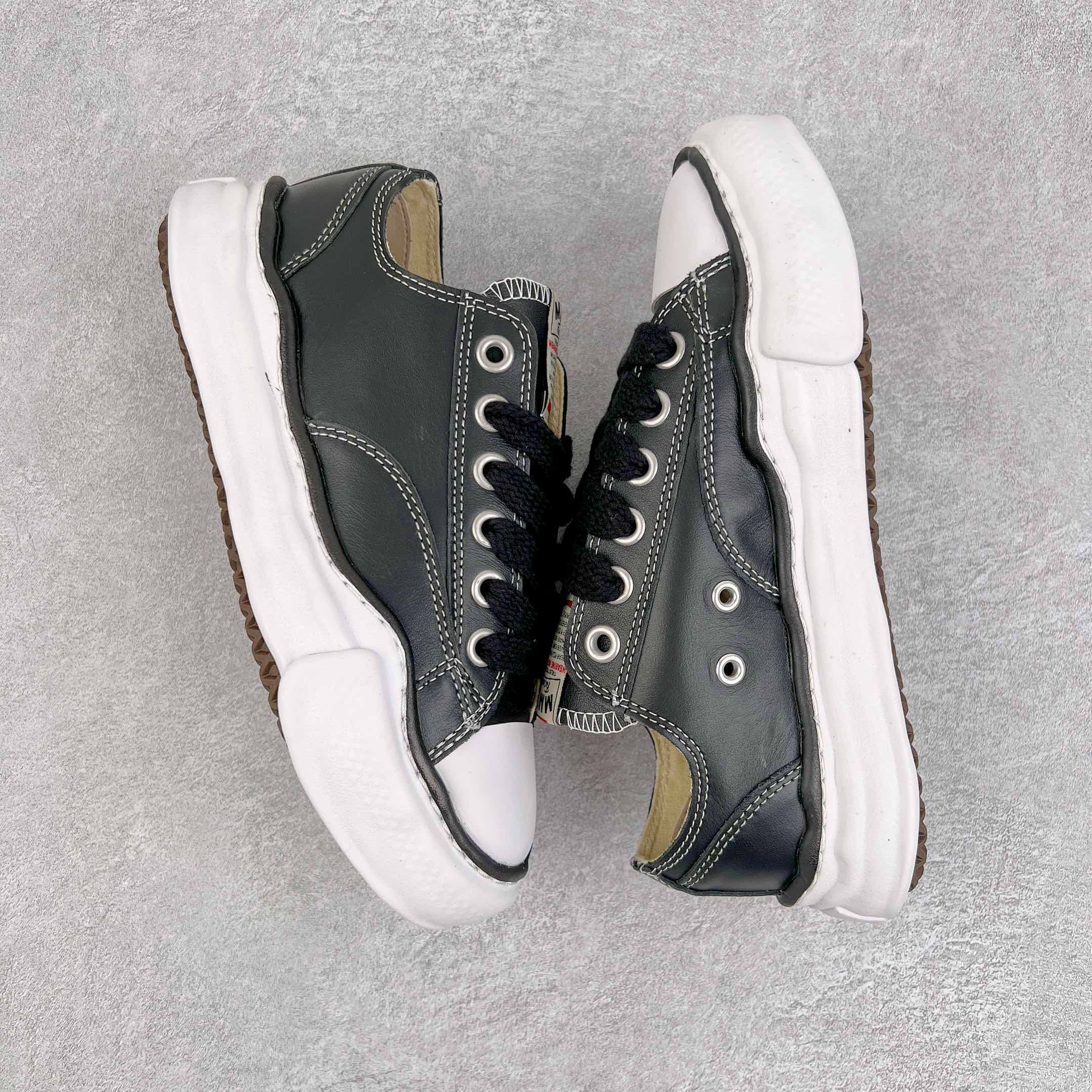 MIHARA YASUHIRO Original MMY 三原康裕 黑色 皮面 低筒 溶胶鞋 帆布鞋 板鞋 休闲鞋 增高鞋 男鞋 女鞋 