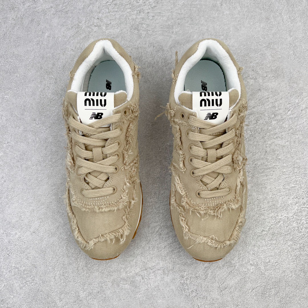 MiuMiu New Balance NB574 米黄色 低筒 联名 女款 复古慢跑鞋 女鞋 休闲鞋 板鞋 5E765D_CSL_F0044_F_015