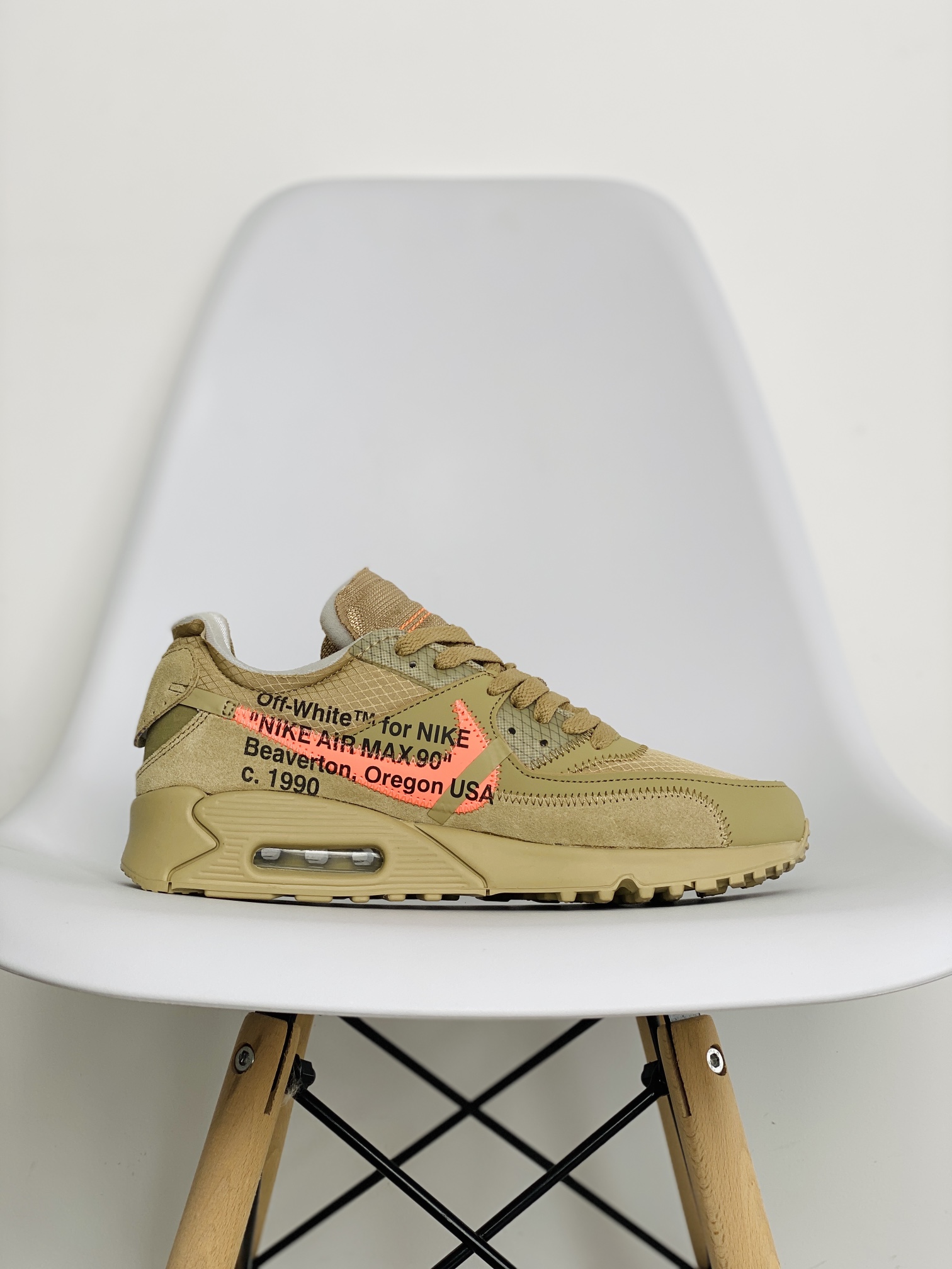 OFF-WHITE Air Max 90 THE TEN 沙漠黄 联名 低筒 气垫缓震复古 跑鞋 休闲鞋 板鞋 男鞋 女鞋 AA7293-200