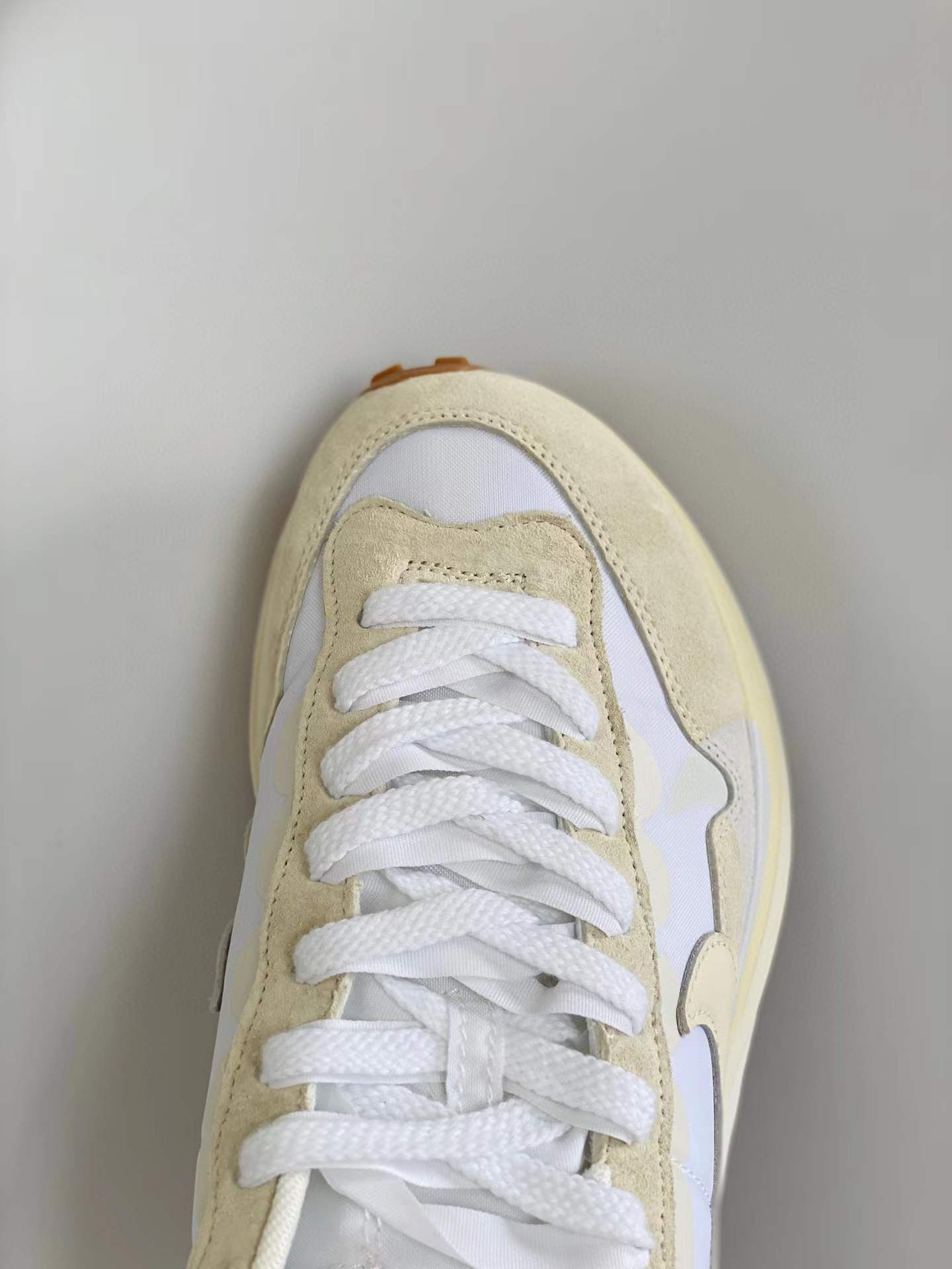 Sacai 3.0 VaporWaffle WHite and Gum 米白 百生胶 低筒 华夫鞋 增高男女鞋 结构解构鞋 复古休闲鞋  DD1875-100
