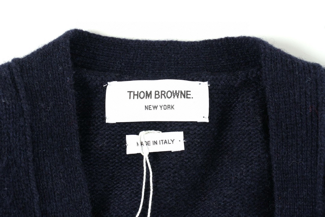 Thom Browne 条纹提花羊毛衫 深蓝色 针织衫 开衫 毛衣 外套 长袖 男女同款 MKC307A-Y1502-415