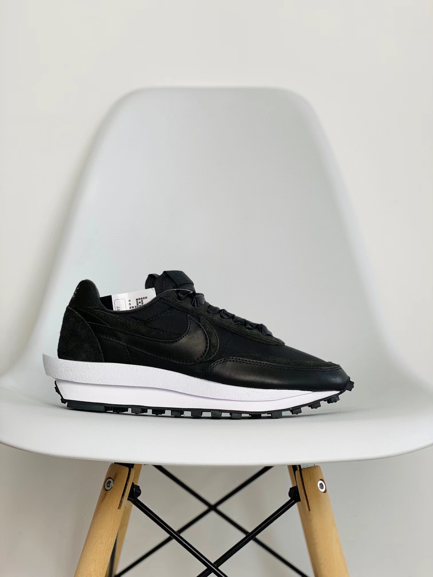 sacai LVD Waffle 黑色 丝绸 低筒 双勾 华夫 复古时鞋 休闲鞋 透气网面 运动鞋 男鞋厚底 女鞋增高 BV0073-002