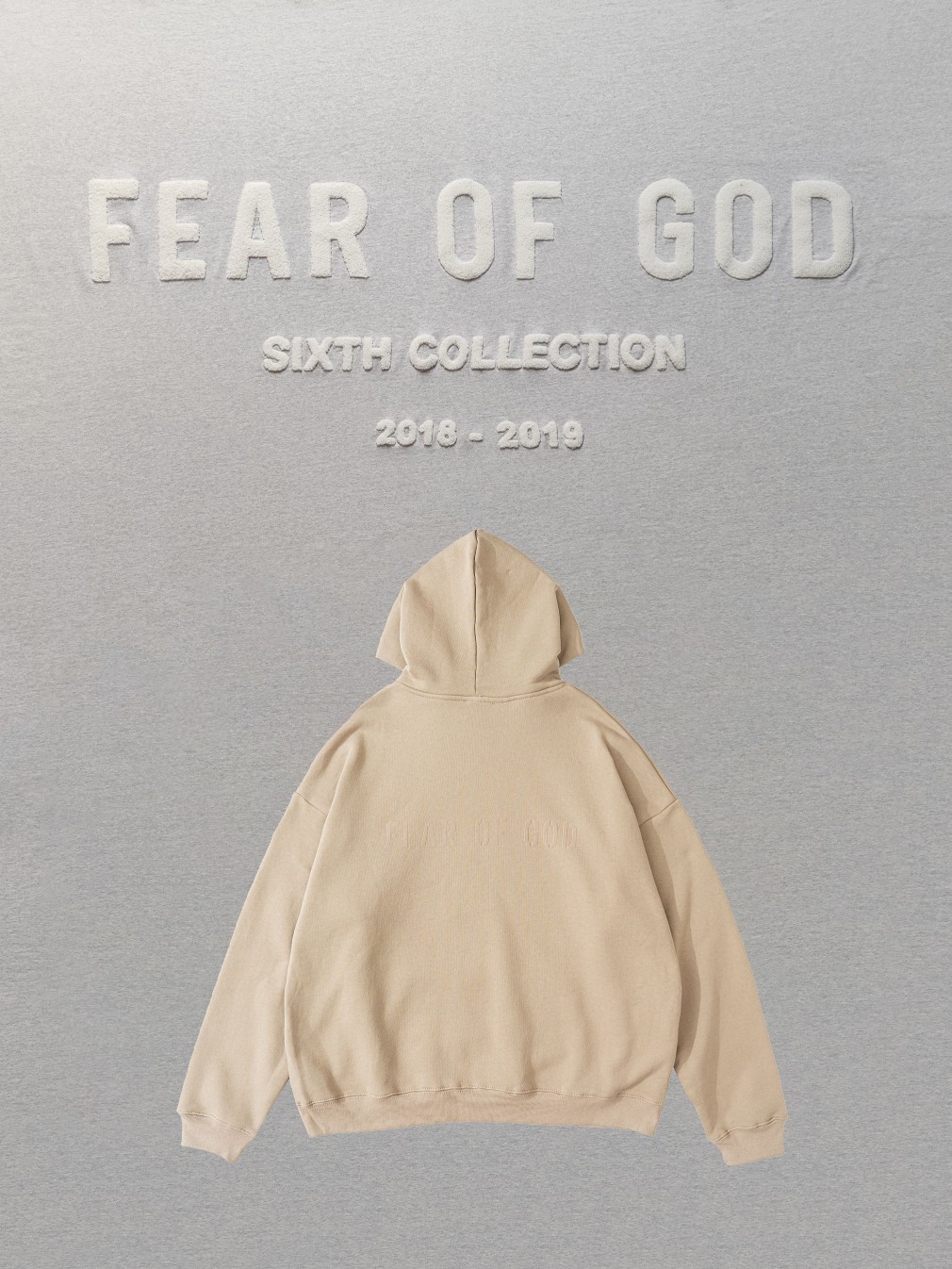 FG-Fear of God Seventh Collection FG Hoodie FOG 7th 驼色 印花连帽卫衣 加绒 外套 长袖 男女同款 