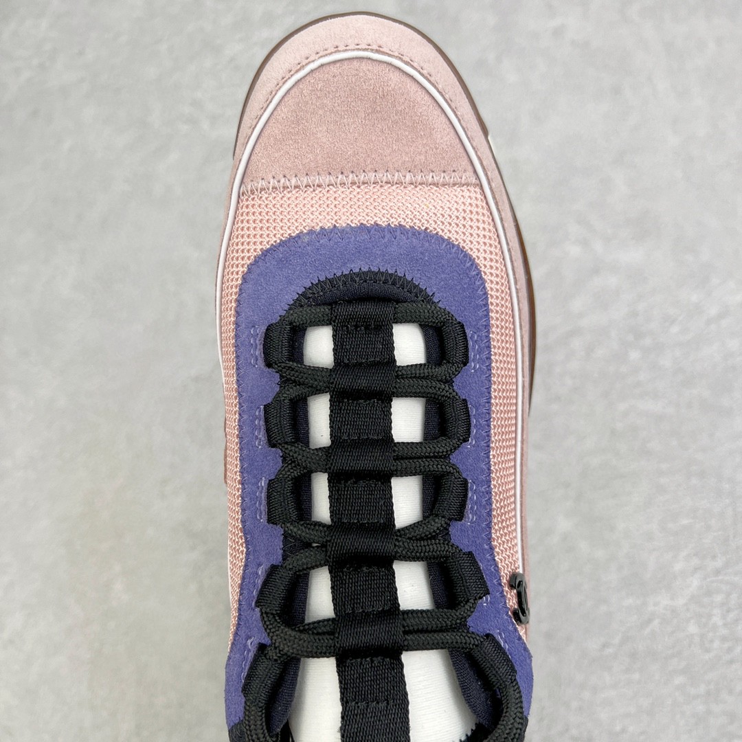 CHANEL 香奈儿 淡粉色 绒面 小牛皮 低筒 运动鞋 休闲鞋 跑步鞋 女鞋