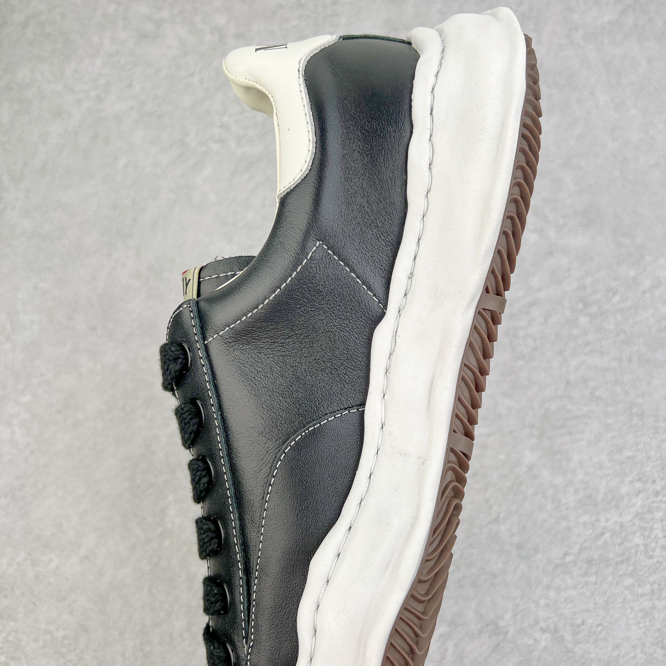 MIHARA YASUHIRO Original MMY 三原康裕 黑色 皮面 水洗做旧 低筒 溶胶鞋 帆布鞋 板鞋 休闲鞋 增高鞋 男鞋 女鞋 