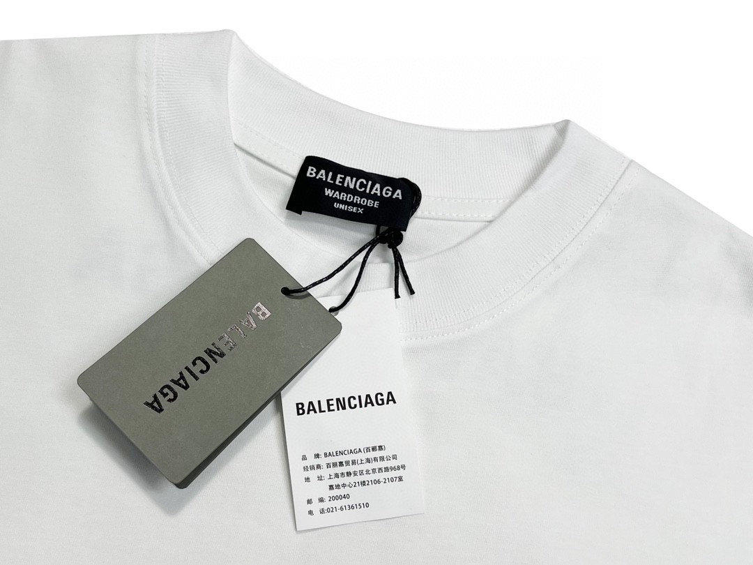Balenciaga 巴黎世家 FW22 PRIDE 22系列双人像多国国旗印花 Logo 黑色 T 恤 圆领 夏季 男女同款