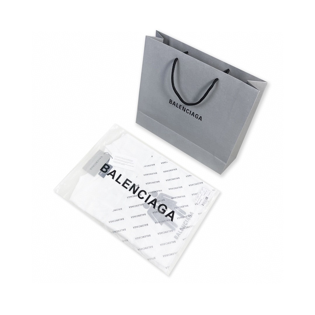 Balenciaga 巴黎世家 FW22 PRIDE 22系列双人像多国国旗印花 Logo 黑色 T 恤 圆领 夏季 男女同款