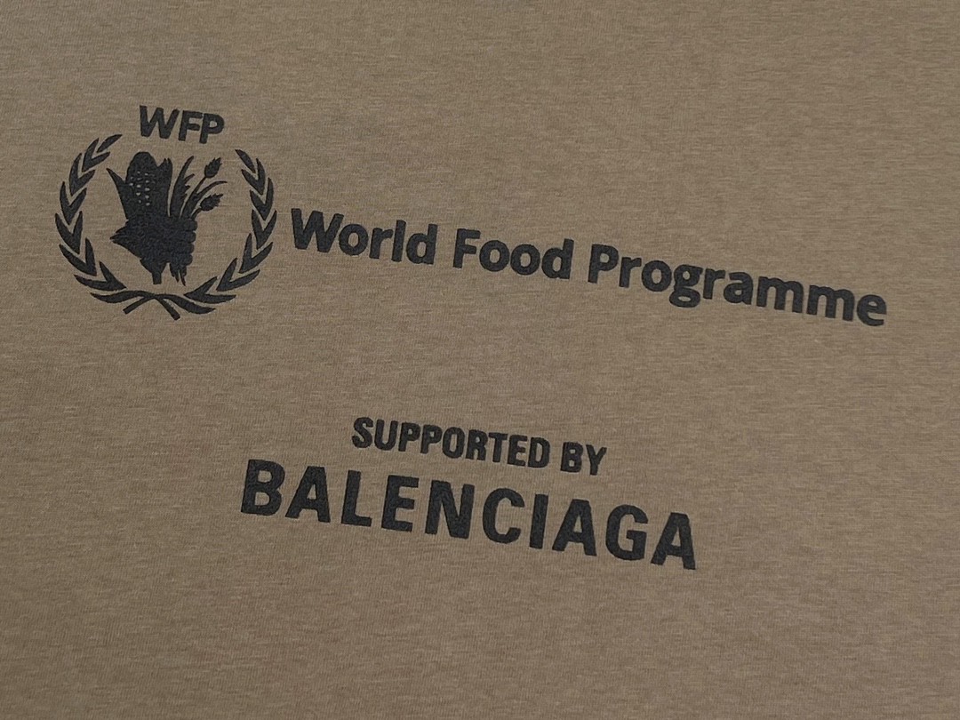 Balenciaga 巴黎世家 WFP 二代联名款 Logo字母印花圆领短袖 黑色 T 恤 圆领 夏季 男女同款