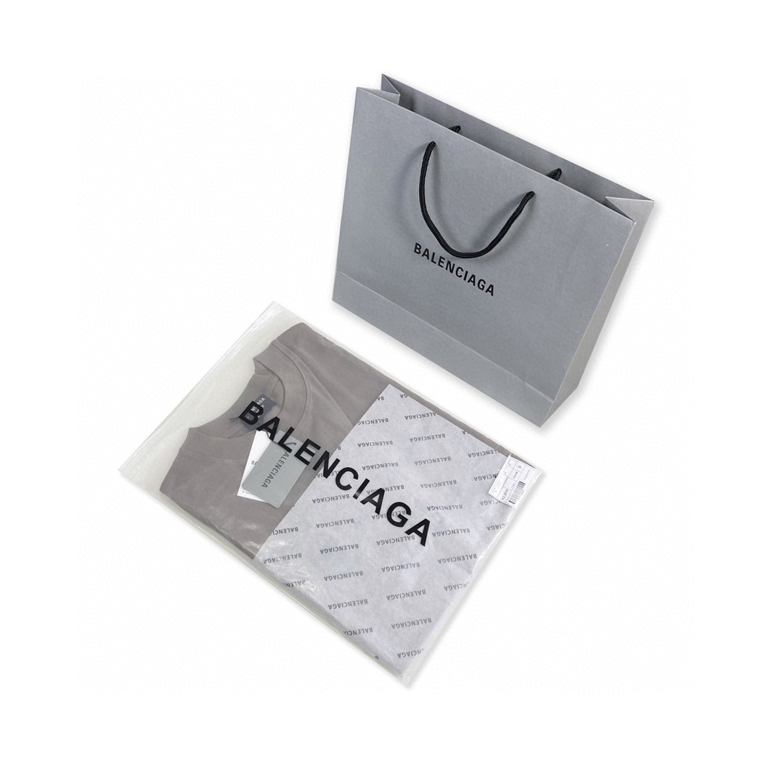 Balenciaga 巴黎世家 WFP 二代联名款 Logo字母印花圆领短袖 黑色 T 恤 圆领 夏季 男女同款