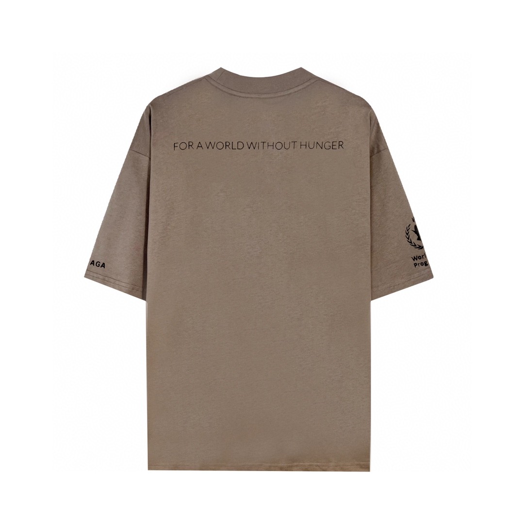 Balenciaga 巴黎世家 WFP 二代联名款 Logo字母印花圆领短袖 黑色 T 恤 圆领 夏季 男女同款