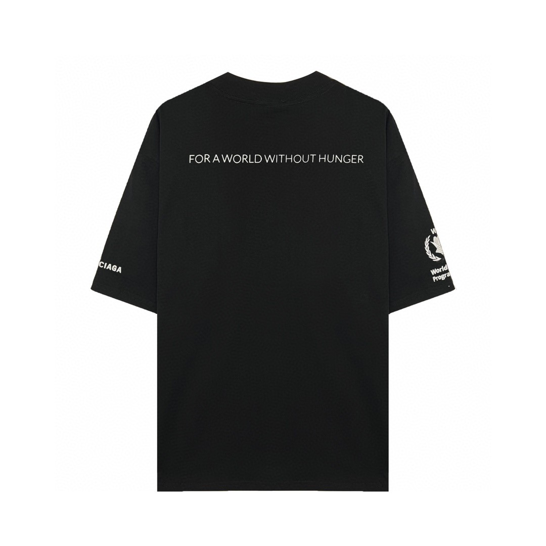 Balenciaga 巴黎世家 WFP 二代联名款 Logo字母印花圆领短袖 黑色 T 恤 圆领 夏季 男女同款