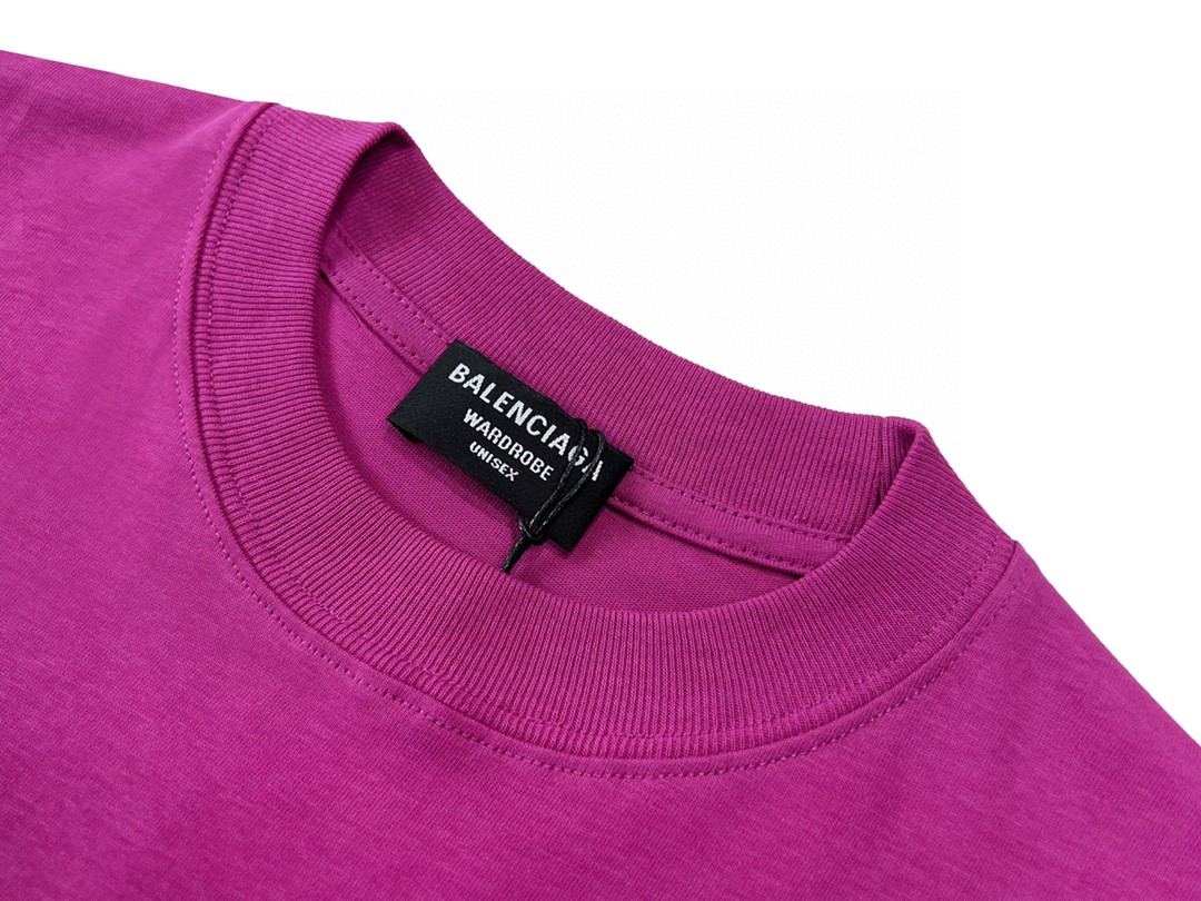 Balenciaga 巴黎世家 双B字母刺绣logo 蝙蝠侠 做旧水洗短袖 银灰白 T 恤 圆领 夏季 男女同款