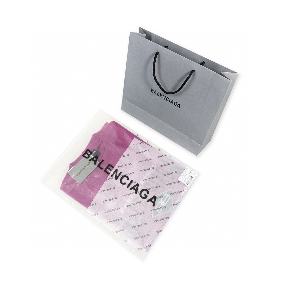 Balenciaga 巴黎世家 双B字母刺绣logo 蝙蝠侠 做旧水洗短袖 银灰白 T 恤 圆领 夏季 男女同款