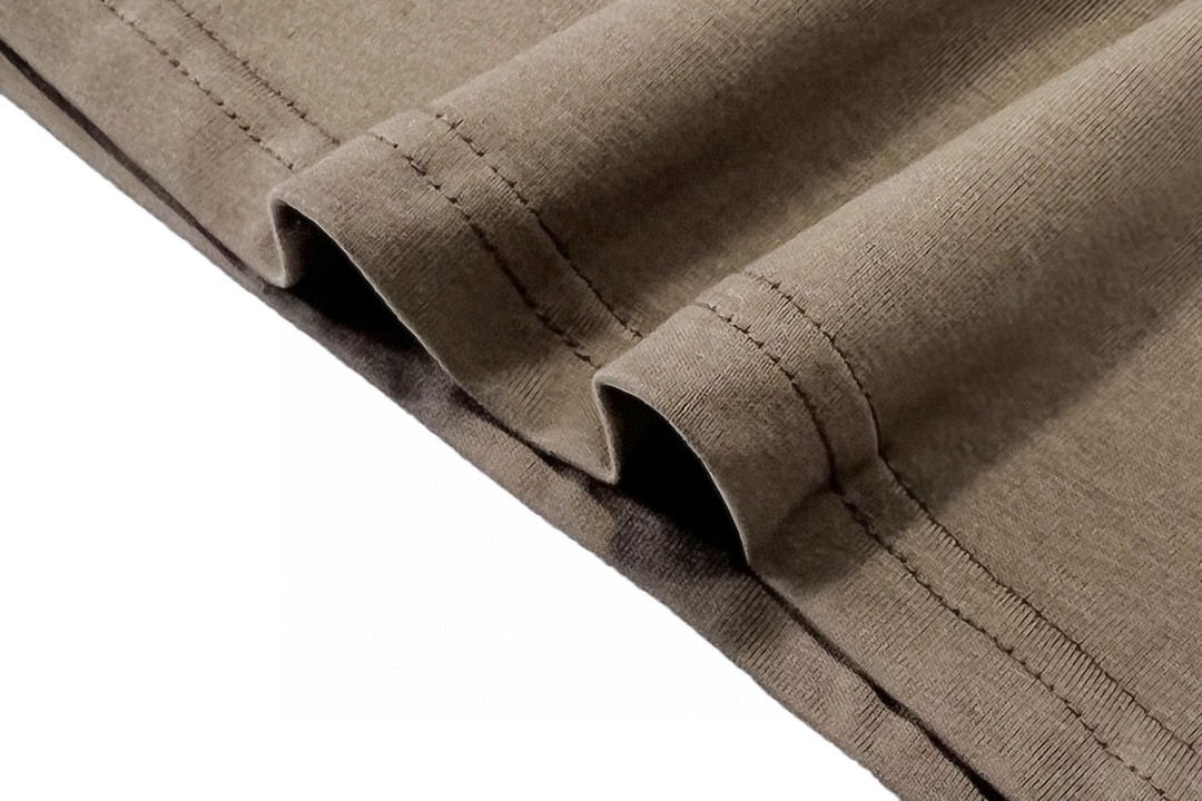 Balenciaga 巴黎世家 基础小标后背字母印花logo 短袖 棕色 T 恤 圆领 夏季 男女同款