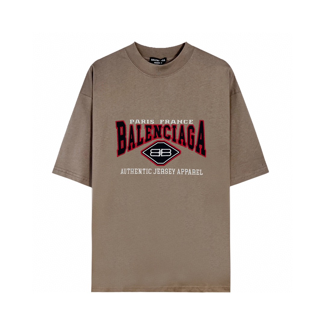 Balenciaga 巴黎世家 双B字母刺绣logo 蝙蝠侠 做旧水洗短袖 银灰白 T 恤 圆领 夏季 男女同款