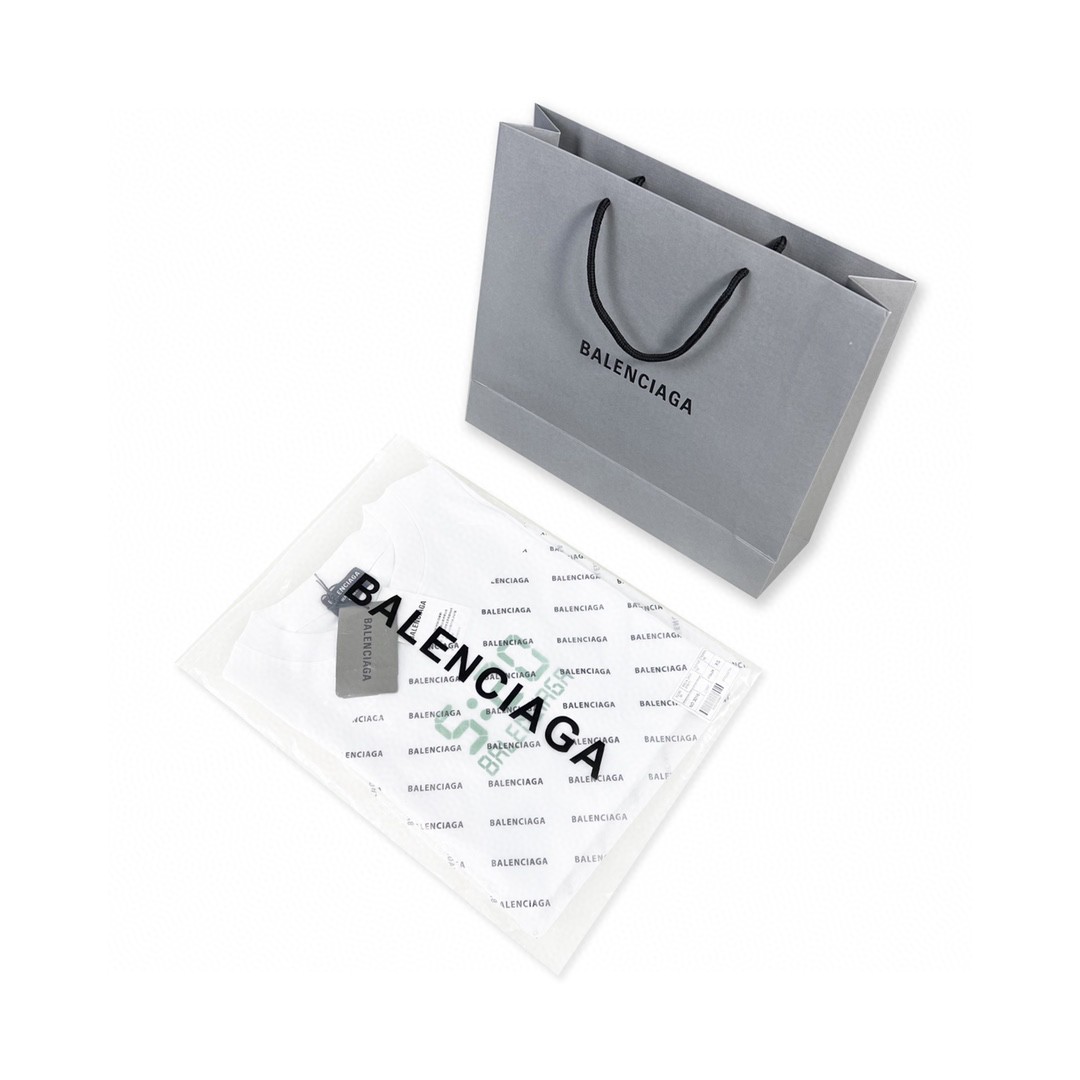 Balenciaga 巴黎世家 520限定夜光字母印花 短袖 白色 T 恤 圆领 夏季 男女同款