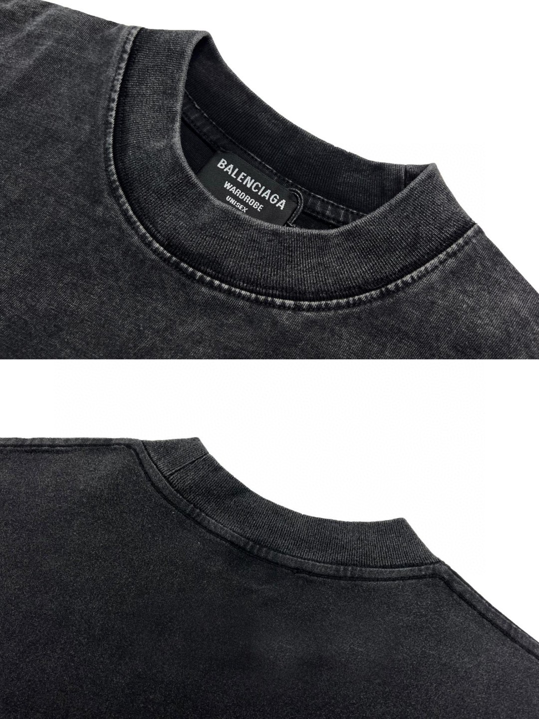 Balenciaga 巴黎世家 520限定夜光字母印花 做旧水洗 短袖 黑色 T 恤 圆领 夏季 男女同款
