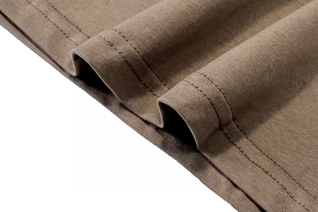 Balenciaga 巴黎世家 可乐波浪字母logo 刺绣图案 短袖 棕色 T 恤 圆领 夏季 男女同款