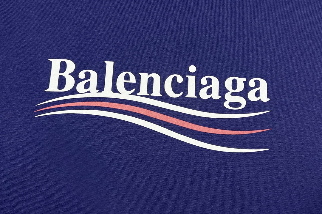 Balenciaga 巴黎世家 Political Campaign Large Fit Logo 刺绣图案 字母logo 短袖 白色 T 