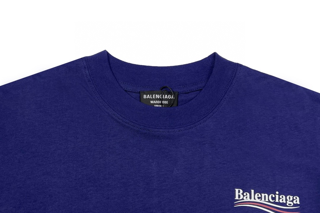 Balenciaga 巴黎世家 Political Campaign Large Fit Logo 刺绣图案 字母logo 短袖 白色 T 