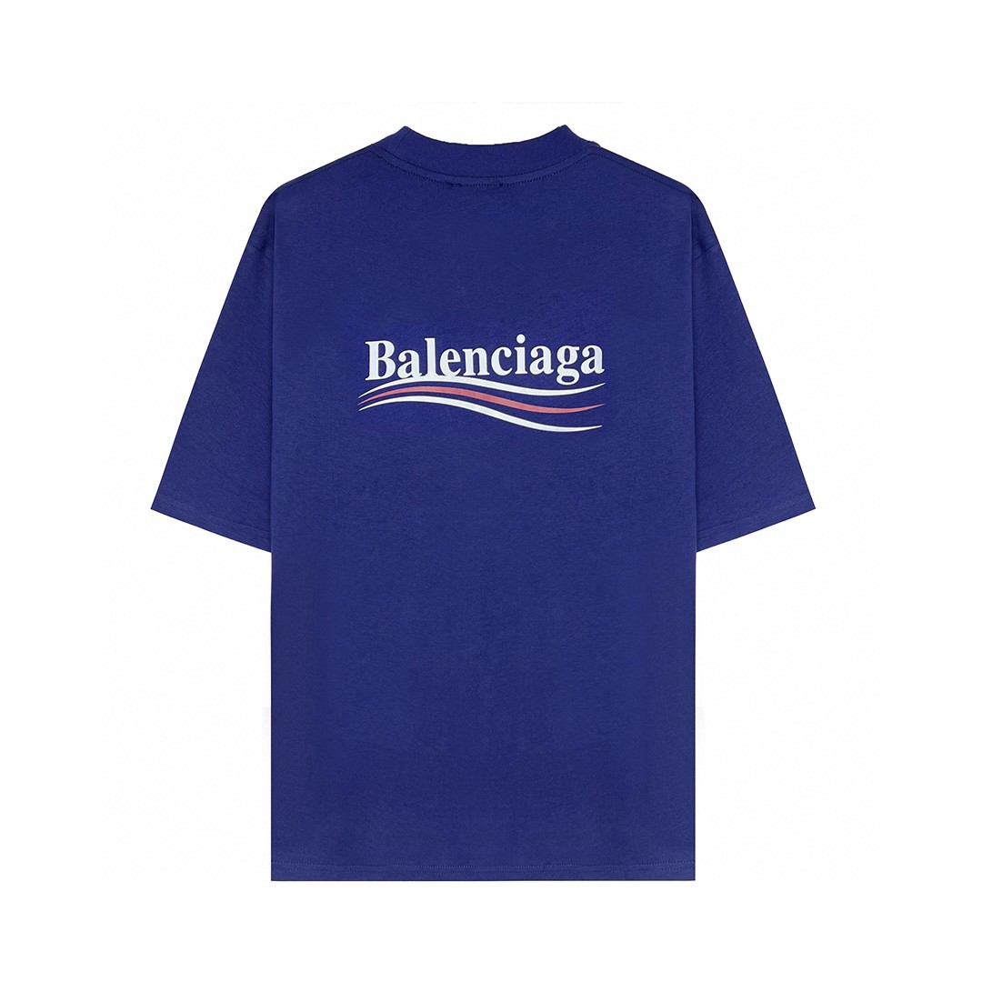 Balenciaga 巴黎世家 Political Campaign Large Fit Logo 刺绣图案 字母logo 短袖 白色 T 