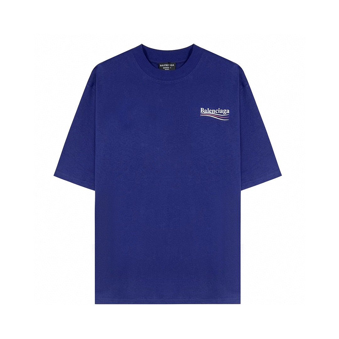 Balenciaga 巴黎世家 Political Campaign Large Fit Logo 刺绣图案 字母logo 短袖 白色 T 