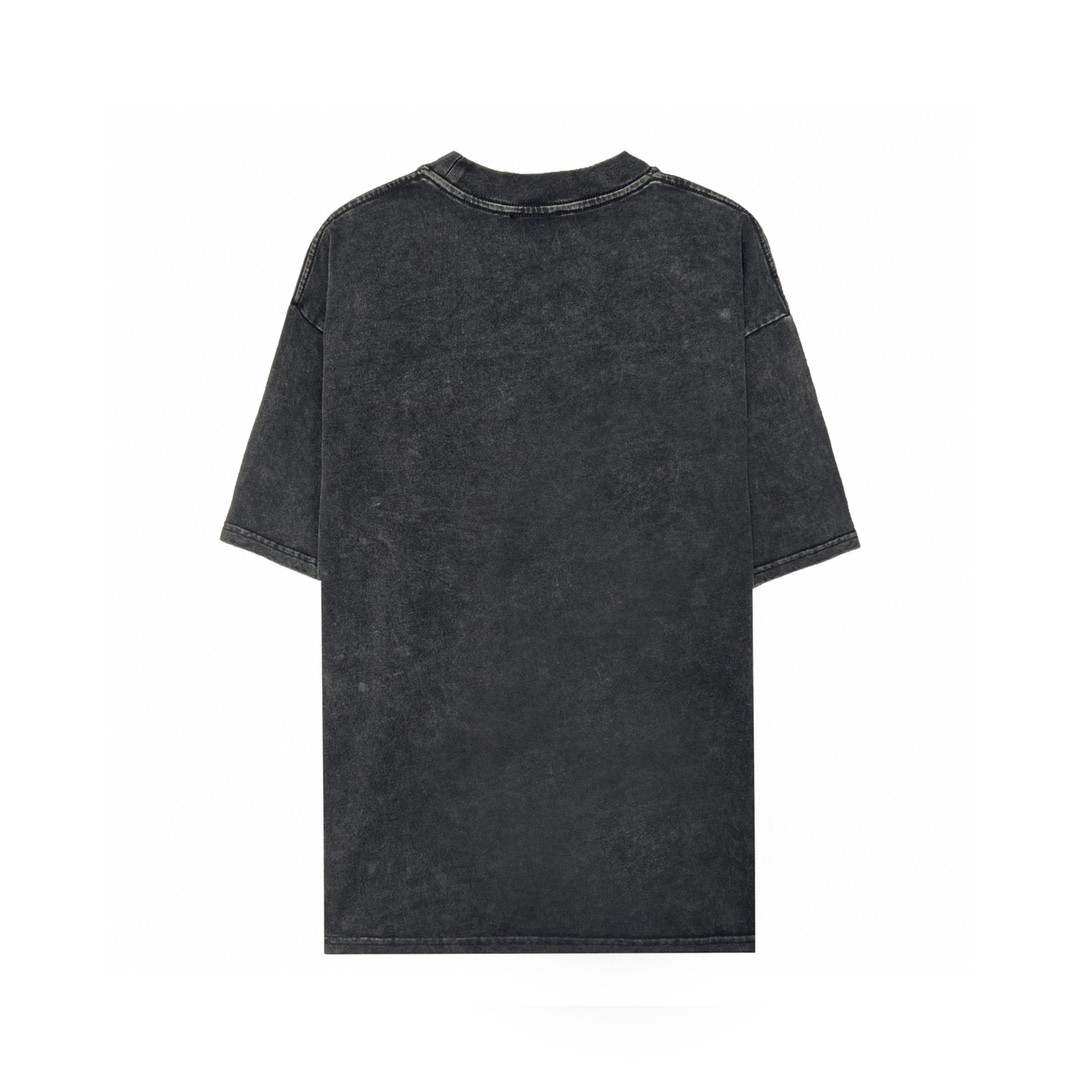 Balenciaga 巴黎世家 锁扣 Logo 胸前印花字母 短袖 深灰色 T 恤 圆领 夏季 男女同款